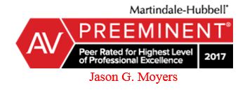 Martindale-Hubbell | Preeminent | Peer Rated for Highest Level of Professional Excellence| 2017 | Jason G. Moyers