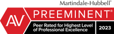 Martindale-Hubbell | AV | Preeminent | Peer Rated For Highest Level Of professional Excellence | 2023